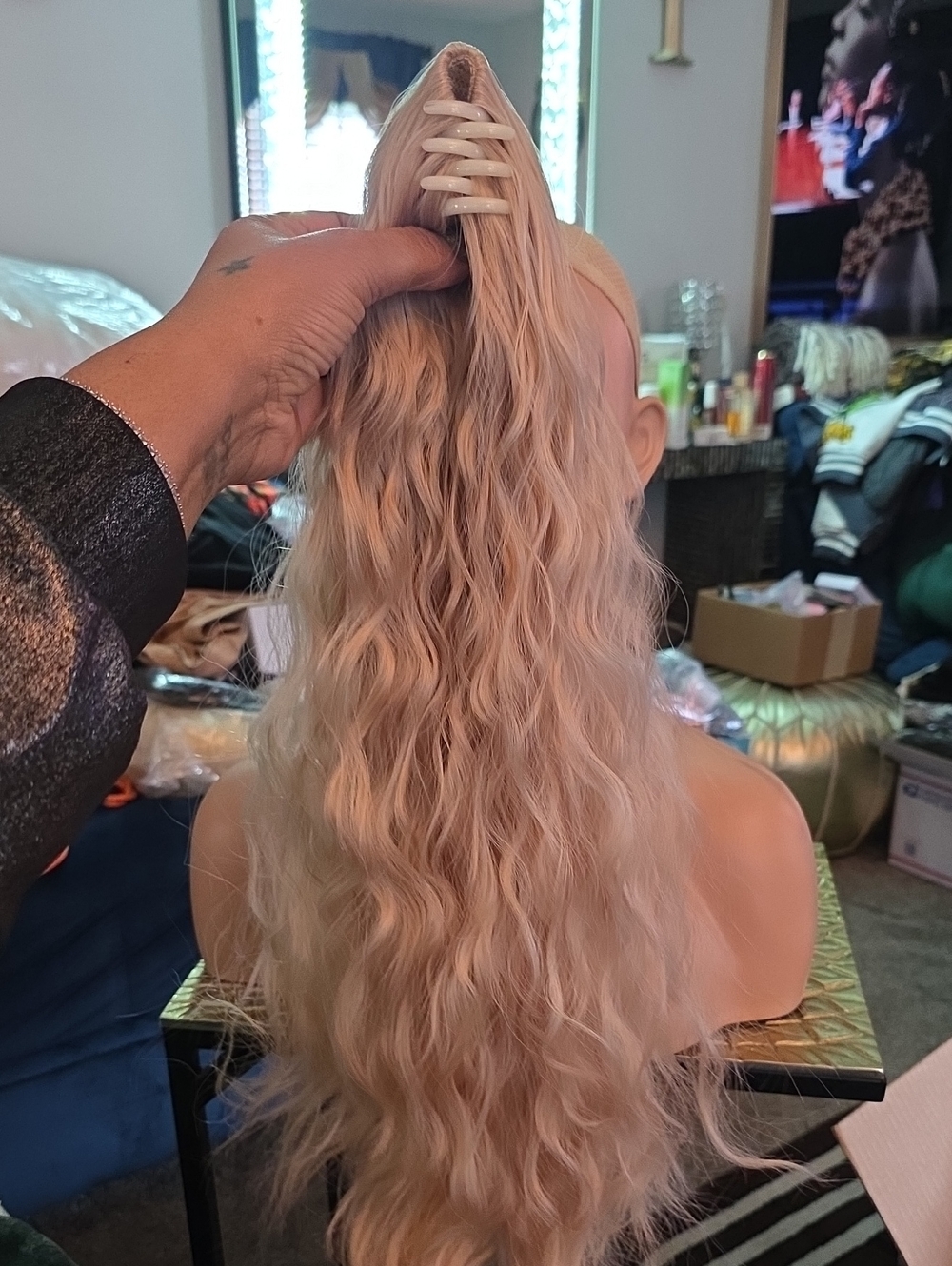 Blonde Wavy Clip-In Ponytail Extension - Women Hair (A2)